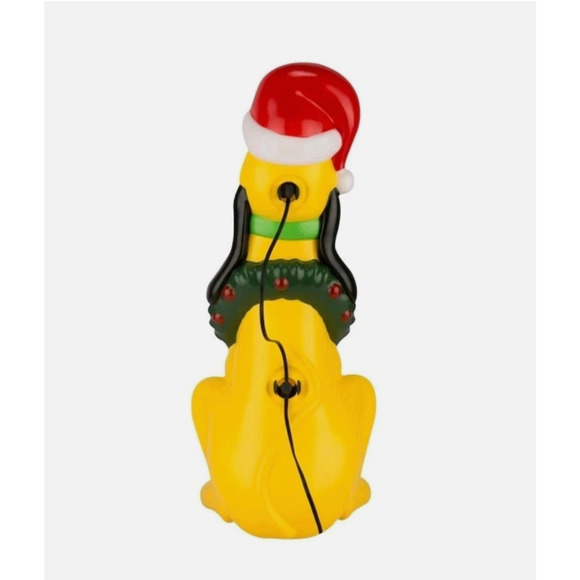 2FT Disney's Pluto in Santa Hat Lighted Christmas Blow Mold Yard Decor - Picture 3 of 4